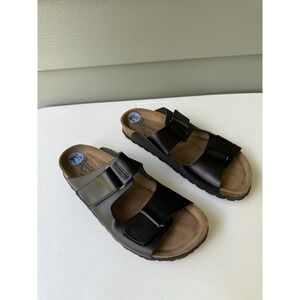 Autenti‎ Be Comfortable Women's Sandals Size 7.5 Leather Upper Black